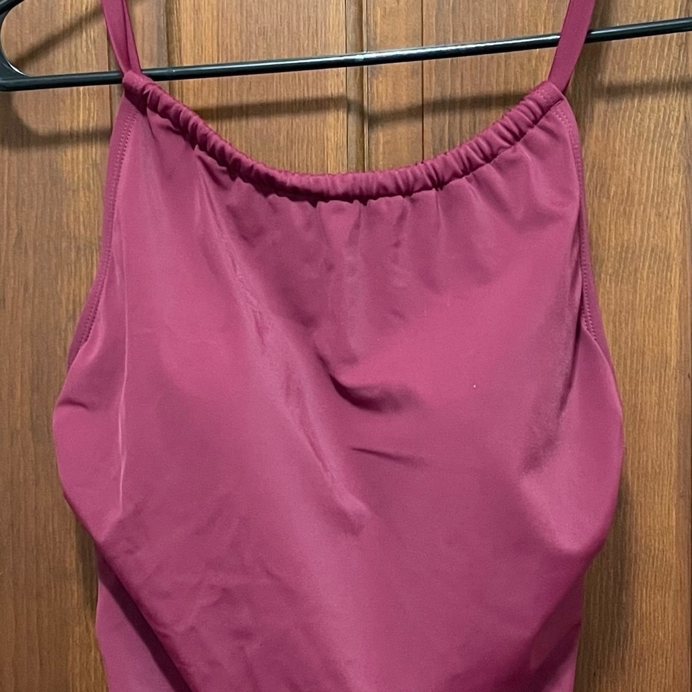 Jantzen one piece Burgundy size S-M Lower Rouching , Tommy control swimsuit - Picture 3 of 6